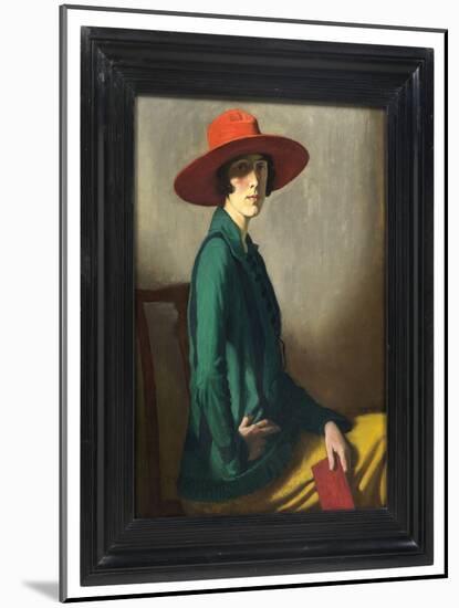 Lady with a Red Hat, 1918 (Oil on Canvas) (See also 219806)-William Strang-Mounted Giclee Print