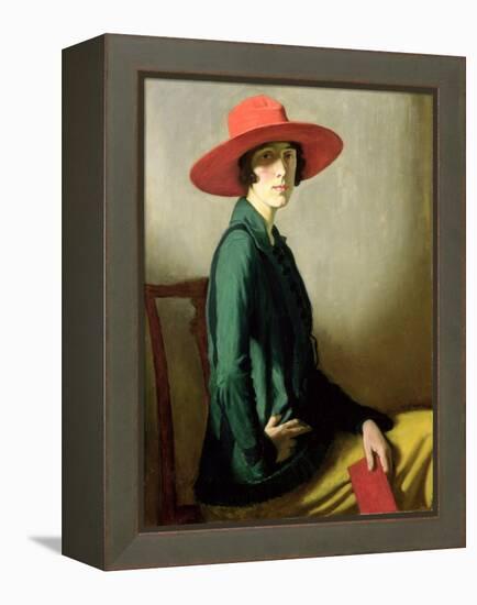 Lady with a Red Hat-William Strang-Framed Premier Image Canvas