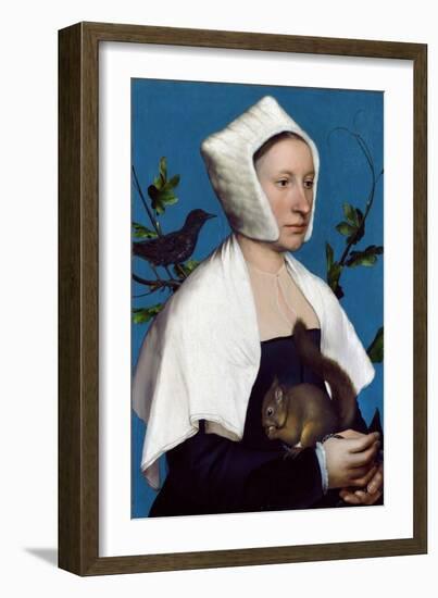 Lady with a Squirrel and a Starling, C.1526-28-Hans Holbein the Younger-Framed Giclee Print