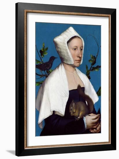 Lady with a Squirrel and a Starling, C.1526-28-Hans Holbein the Younger-Framed Giclee Print