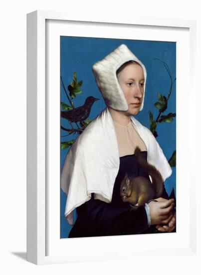 Lady with a Squirrel and a Starling, C.1526-28-Hans Holbein the Younger-Framed Giclee Print