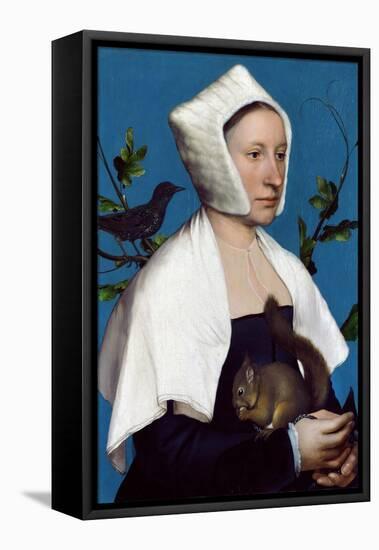 Lady with a Squirrel and a Starling, C.1526-28-Hans Holbein the Younger-Framed Premier Image Canvas