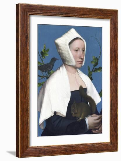 Lady with a Squirrel and a Starling-Hans Holbein the Younger-Framed Giclee Print