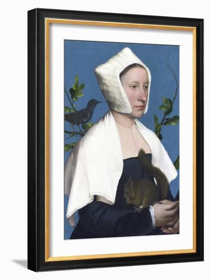 Lady with a Squirrel and a Starling-Hans Holbein the Younger-Framed Giclee Print