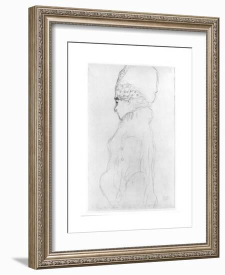 Lady with a Tall Hat, c.1917-Gustav Klimt-Framed Giclee Print