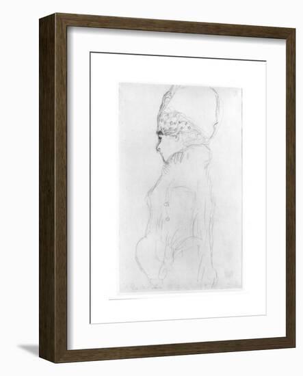 Lady with a Tall Hat, c.1917-Gustav Klimt-Framed Giclee Print