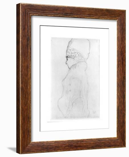 Lady with a Tall Hat, c.1917-Gustav Klimt-Framed Giclee Print