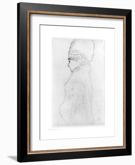 Lady with a Tall Hat, c.1917-Gustav Klimt-Framed Giclee Print