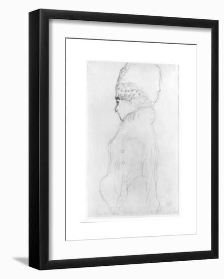 Lady with a Tall Hat, c.1917-Gustav Klimt-Framed Giclee Print