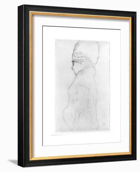 Lady with a Tall Hat, c.1917-Gustav Klimt-Framed Giclee Print