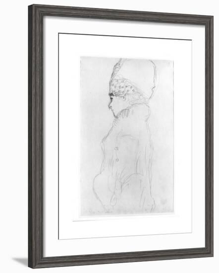 Lady with a Tall Hat, c.1917-Gustav Klimt-Framed Giclee Print