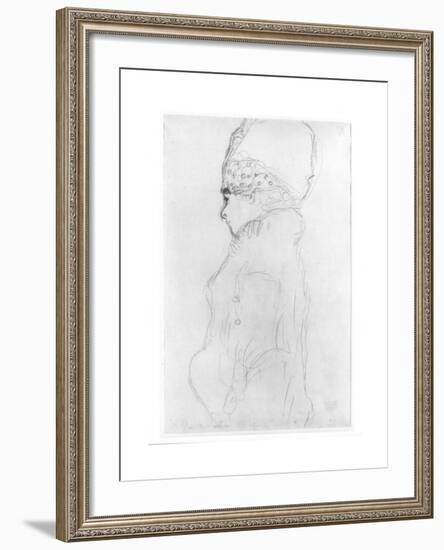 Lady with a Tall Hat, c.1917-Gustav Klimt-Framed Giclee Print