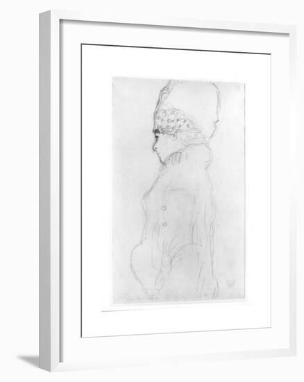 Lady with a Tall Hat, c.1917-Gustav Klimt-Framed Giclee Print