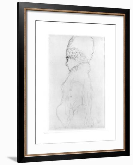 Lady with a Tall Hat, c.1917-Gustav Klimt-Framed Giclee Print