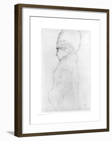 Lady with a Tall Hat, c.1917-Gustav Klimt-Framed Giclee Print