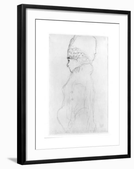 Lady with a Tall Hat, c.1917-Gustav Klimt-Framed Giclee Print