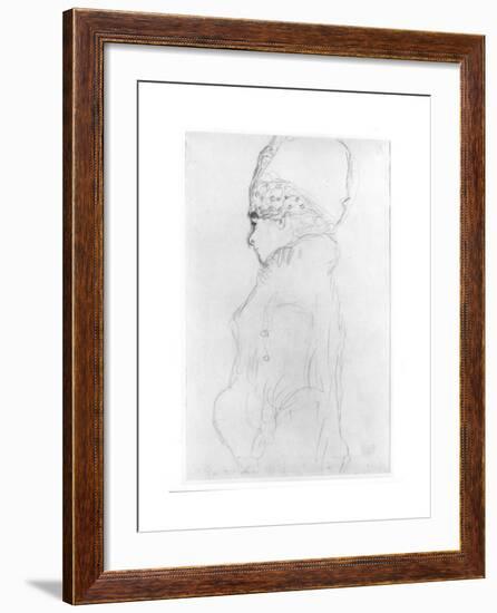 Lady with a Tall Hat, c.1917-Gustav Klimt-Framed Giclee Print