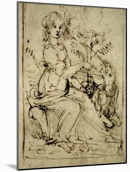 Lady with a Unicorn, C.1480-Leonardo da Vinci-Mounted Giclee Print