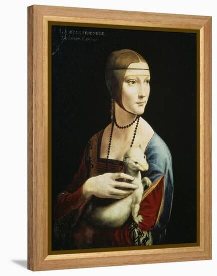 Lady with an Ermine (Portrait of Celilia Gallerani), C. 1490-Leonardo da Vinci-Framed Premier Image Canvas