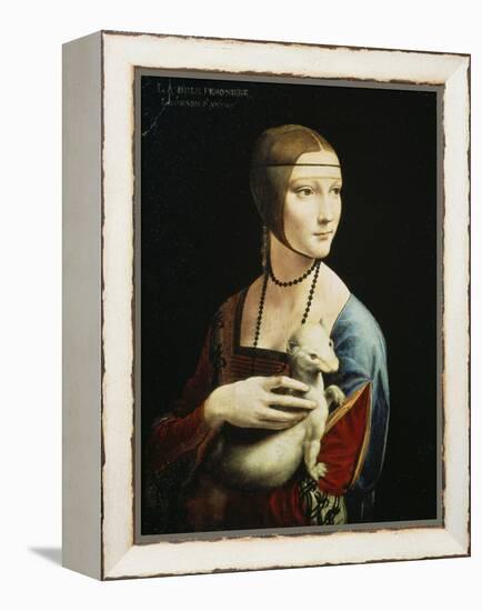 Lady with an Ermine (Portrait of Celilia Gallerani), C. 1490-Leonardo da Vinci-Framed Premier Image Canvas
