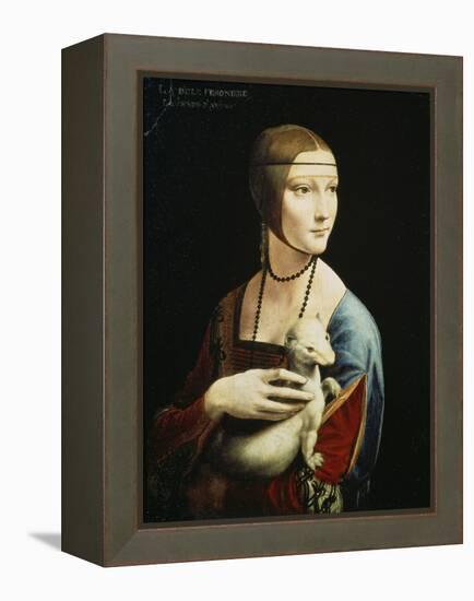 Lady with an Ermine (Portrait of Celilia Gallerani), C. 1490-Leonardo da Vinci-Framed Premier Image Canvas