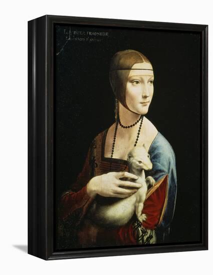 Lady with an Ermine (Portrait of Celilia Gallerani), C. 1490-Leonardo da Vinci-Framed Premier Image Canvas