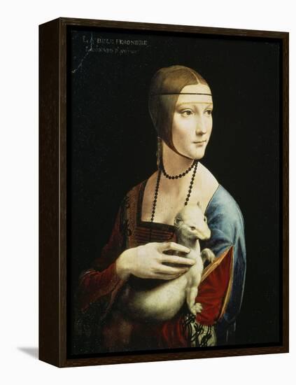 Lady with an Ermine (Portrait of Celilia Gallerani), C. 1490-Leonardo da Vinci-Framed Premier Image Canvas