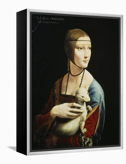 Lady with an Ermine (Portrait of Celilia Gallerani), C. 1490-Leonardo da Vinci-Framed Premier Image Canvas