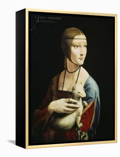 Lady with an Ermine (Portrait of Celilia Gallerani), C. 1490-Leonardo da Vinci-Framed Premier Image Canvas