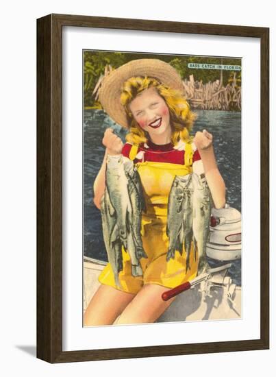 Lady with Bass, Florida-null-Framed Art Print