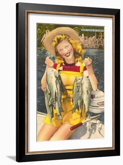 Lady with Bass, Florida-null-Framed Art Print
