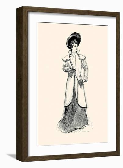 Lady With Binoculars-Charles Dana Gibson-Framed Art Print
