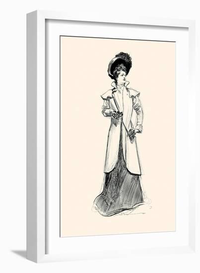 Lady With Binoculars-Charles Dana Gibson-Framed Art Print