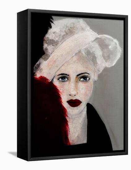 Lady with Black Cockatoo, 2016-Susan Adams-Framed Premier Image Canvas
