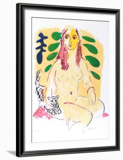 Lady With Cat-Wayne Ensrud-Framed Limited Edition