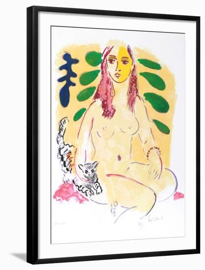 Lady With Cat-Wayne Ensrud-Framed Limited Edition