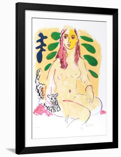 Lady With Cat-Wayne Ensrud-Framed Limited Edition