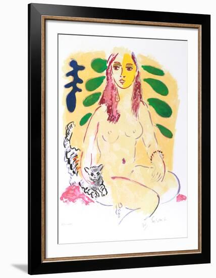 Lady With Cat-Wayne Ensrud-Framed Limited Edition