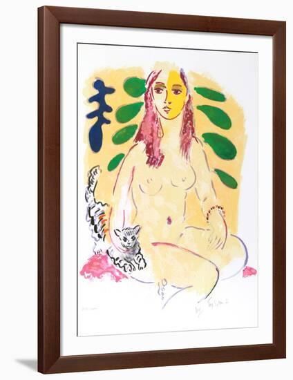 Lady With Cat-Wayne Ensrud-Framed Limited Edition