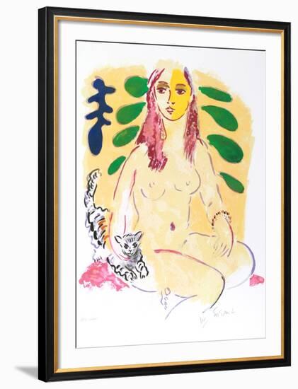 Lady With Cat-Wayne Ensrud-Framed Limited Edition