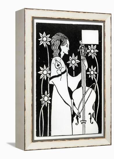 Lady with Cello, from 'Le Morte D'Arthur'-Aubrey Beardsley-Framed Premier Image Canvas