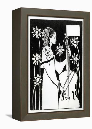 Lady with Cello, from 'Le Morte D'Arthur'-Aubrey Beardsley-Framed Premier Image Canvas