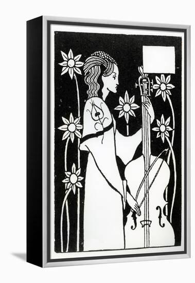 Lady with Cello, from 'Le Morte D'Arthur'-Aubrey Beardsley-Framed Premier Image Canvas