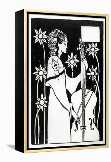 Lady with Cello, from 'Le Morte D'Arthur'-Aubrey Beardsley-Framed Premier Image Canvas