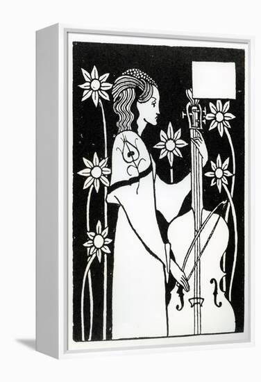 Lady with Cello, from 'Le Morte D'Arthur'-Aubrey Beardsley-Framed Premier Image Canvas