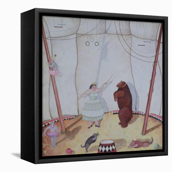 Lady with Dancing Bear, 1980-Mary Stuart-Framed Premier Image Canvas