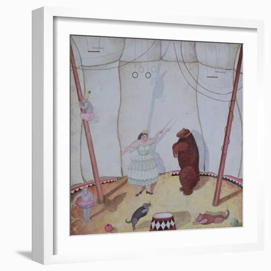 Lady with Dancing Bear, 1980-Mary Stuart-Framed Giclee Print