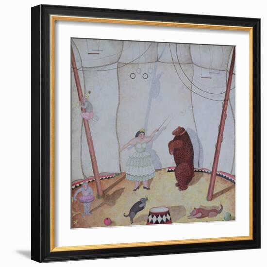 Lady with Dancing Bear, 1980-Mary Stuart-Framed Giclee Print