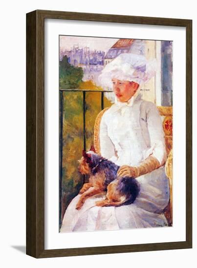 Lady with Dog-Mary Cassatt-Framed Art Print