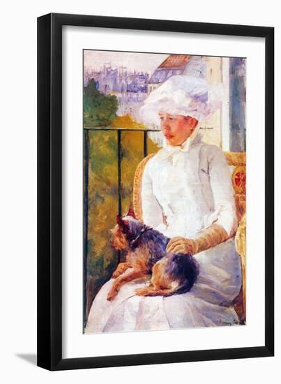 Lady with Dog-Mary Cassatt-Framed Art Print